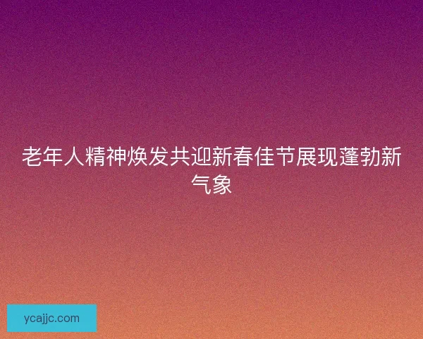 老年人精神焕发共迎新春佳节展现蓬勃新气象
